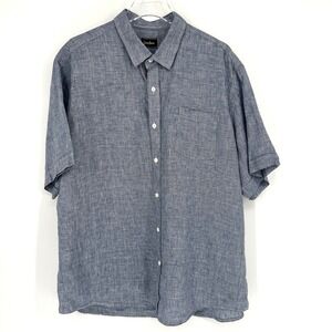 Neiman Marcus Shirt Mens XXL Linen Blue Lightweight Breathable Summer